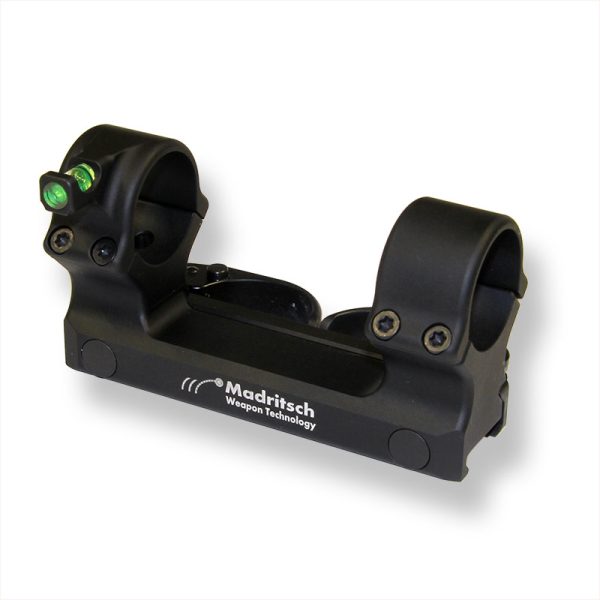Madritsch block mount 30mm, height 25mm, length 116mm black, lever, bubble level